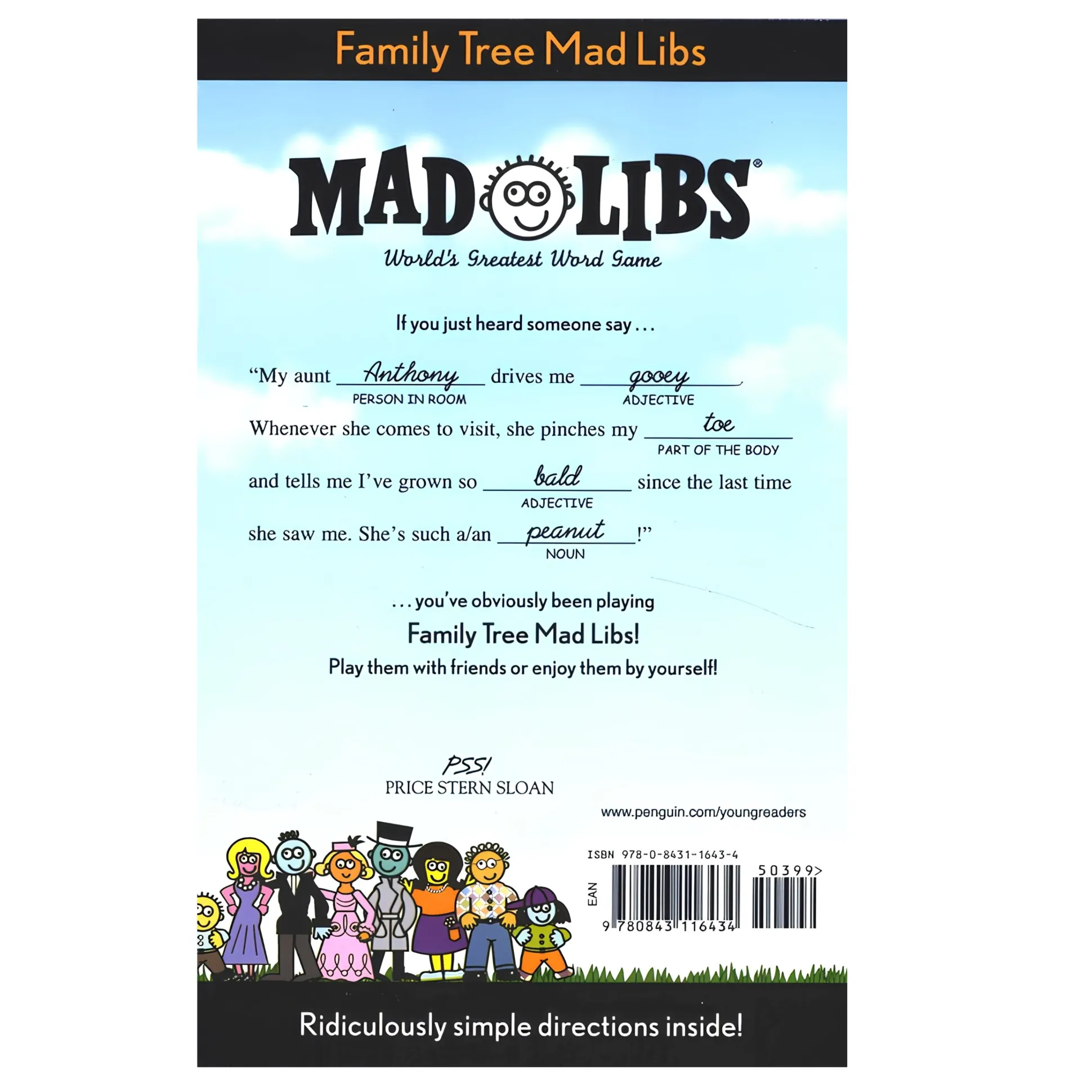 Family Tree Mad Libs Word Game for Kids