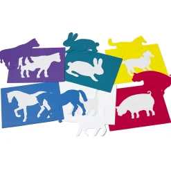 Farm Animals-Themed Plastic Art Stencils Set | 6-Piece Washable Drawing Templates