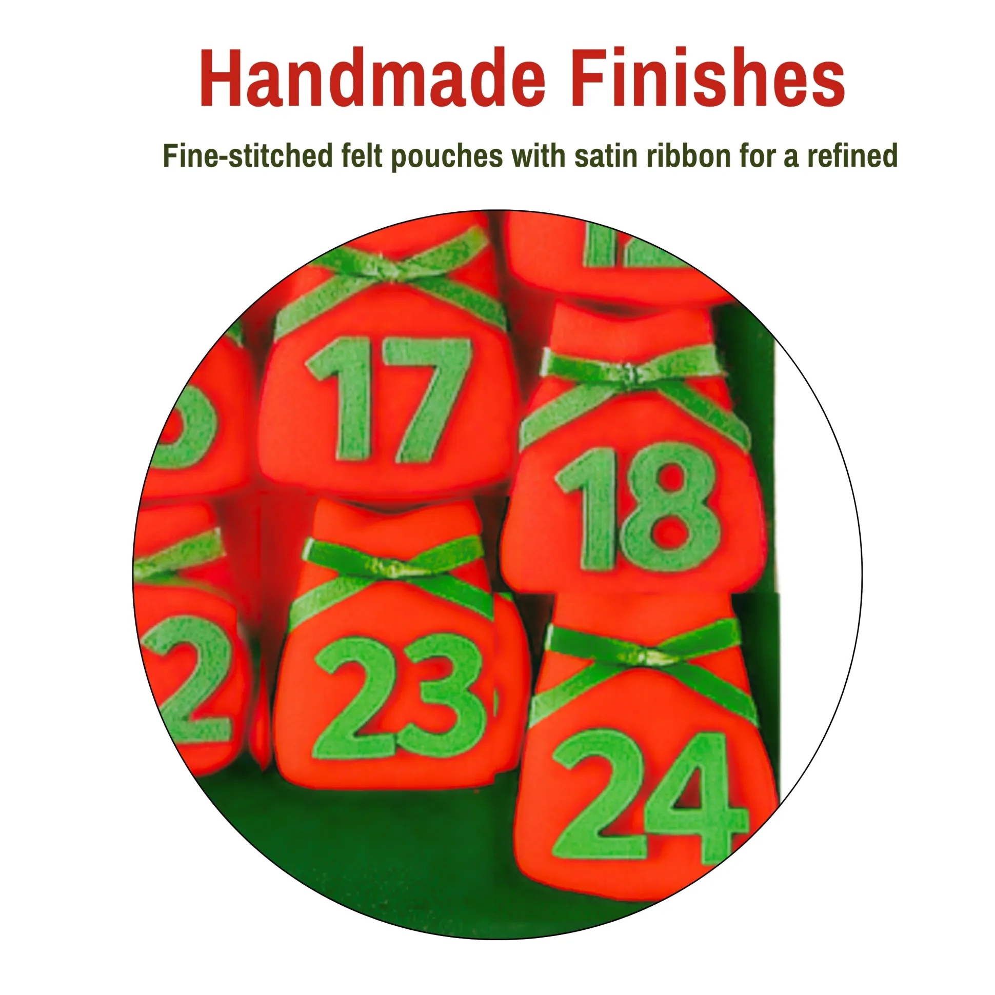 Felt Santa Advent Calendar Banner – Reusable Christmas Countdown Decoration