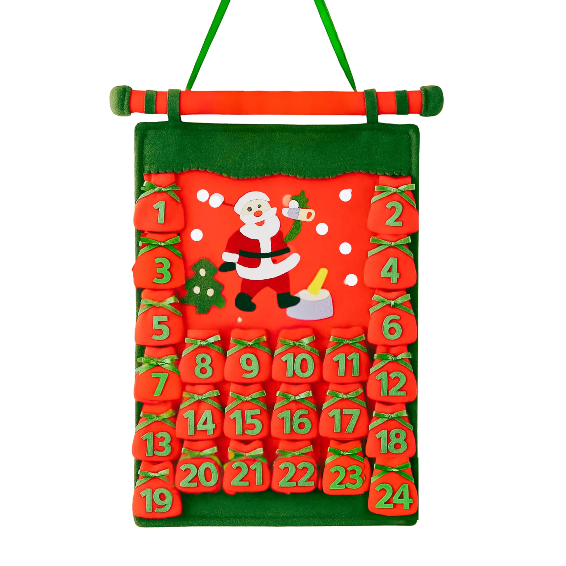 Felt Santa Advent Calendar Banner – Reusable Christmas Countdown Decoration