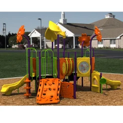 Flowerville Preschool Playground Structure | Rock Climbers, Slides, Climbers & 14 Play Events for Ages 2-5