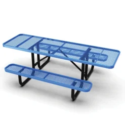 6-Foot Rectangle Commercial Outdoor Picnic Table with Benches