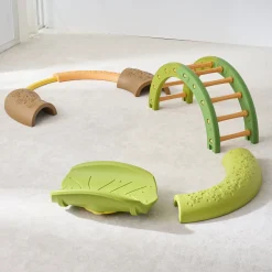 Forest Balance & Rocking Trail | Nature-Inspired Gross Motor Activity Set with Balance Arch, Nesting Path & Rocking Leaf Boat