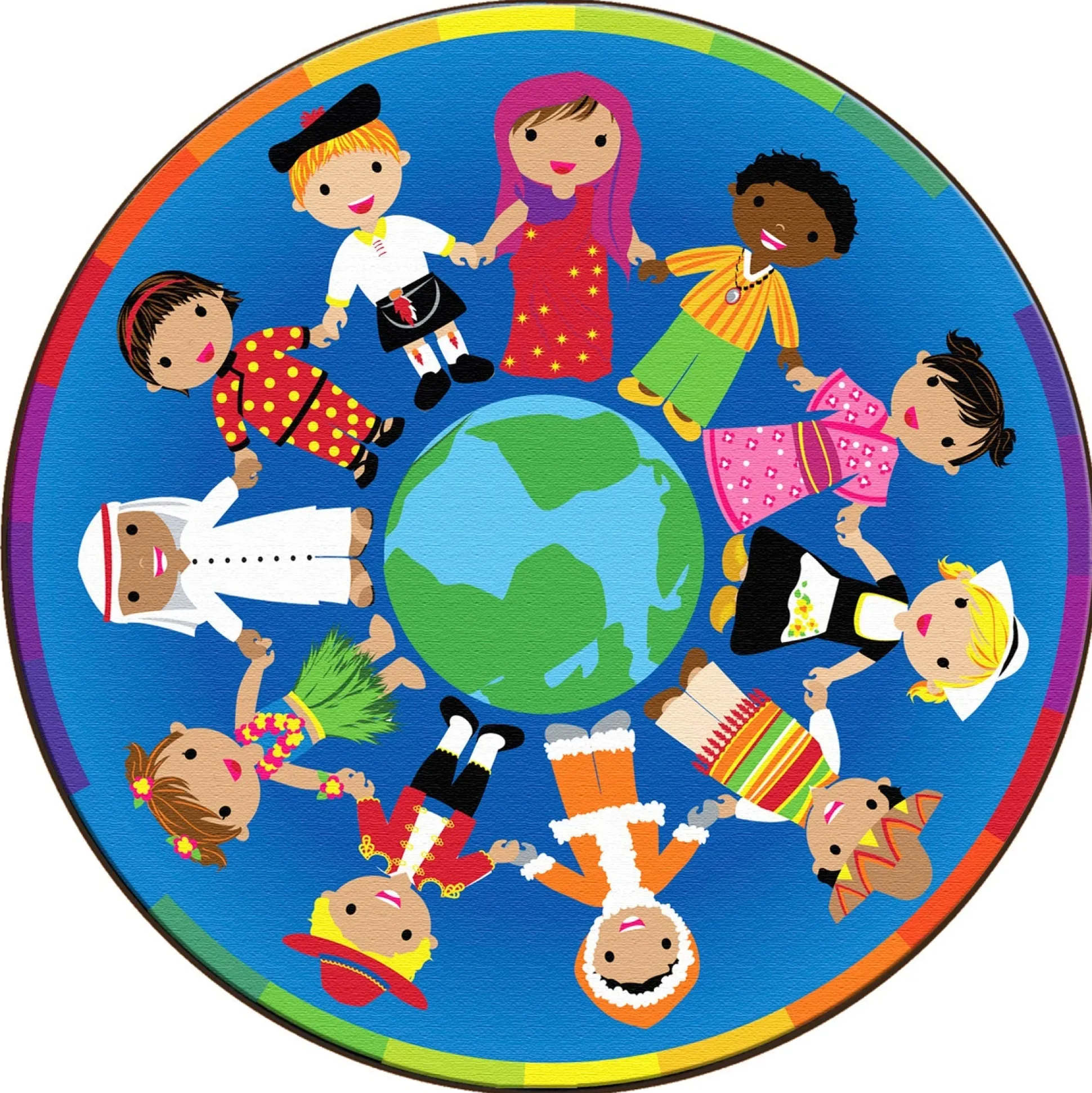 Friends Around the World 6' Round Rug