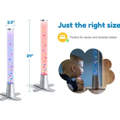 2ft LED Color Changing Bubble Tube Sensory Lamp with Floating Balls