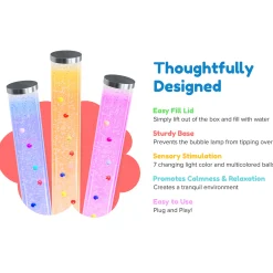 2ft LED Color Changing Bubble Tube Sensory Lamp with Floating Balls