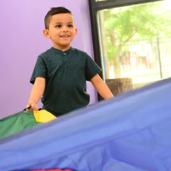 12 Ft "No Rip" Kids Parachute | Multicolor Durable Nylon with Handles & Storage Bag