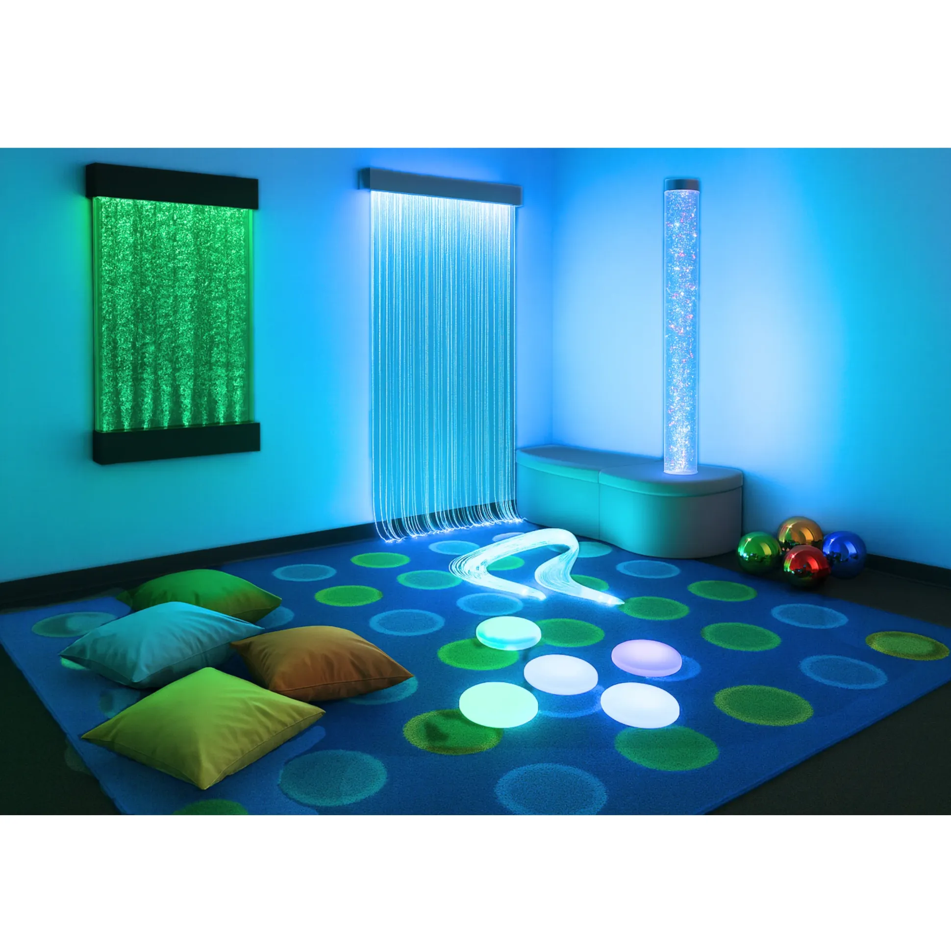 3ft Wall-Mounted Bubble Wall | Color-Changing LED Sensory Panel with Remote Control