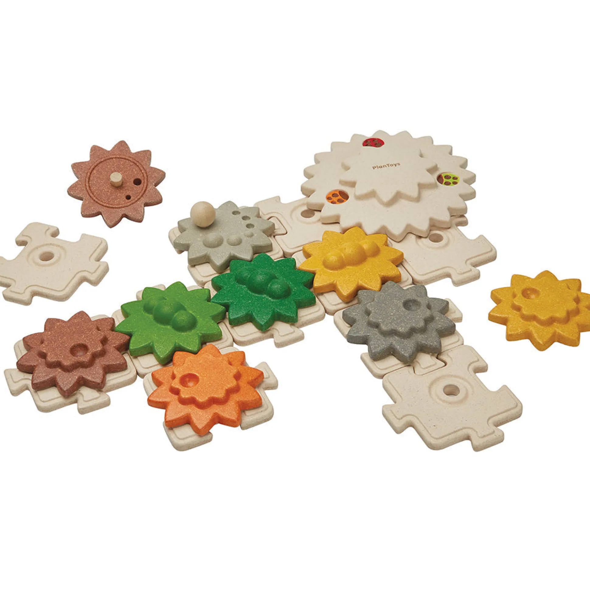 Gears and Puzzles Set | Eco-Friendly 24-Piece Wooden Toy
