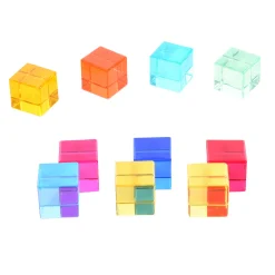 Gem Cubes 10-Piece Set | Colorful Acrylic Blocks for Light Play & Sensory Learning