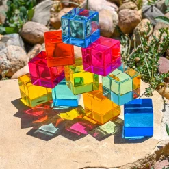 Gem Cubes 10-Piece Set | Colorful Acrylic Blocks for Light Play & Sensory Learning