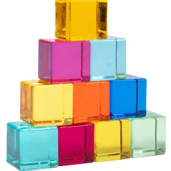 Gem Cubes 10-Piece Set | Colorful Acrylic Blocks for Light Play & Sensory Learning