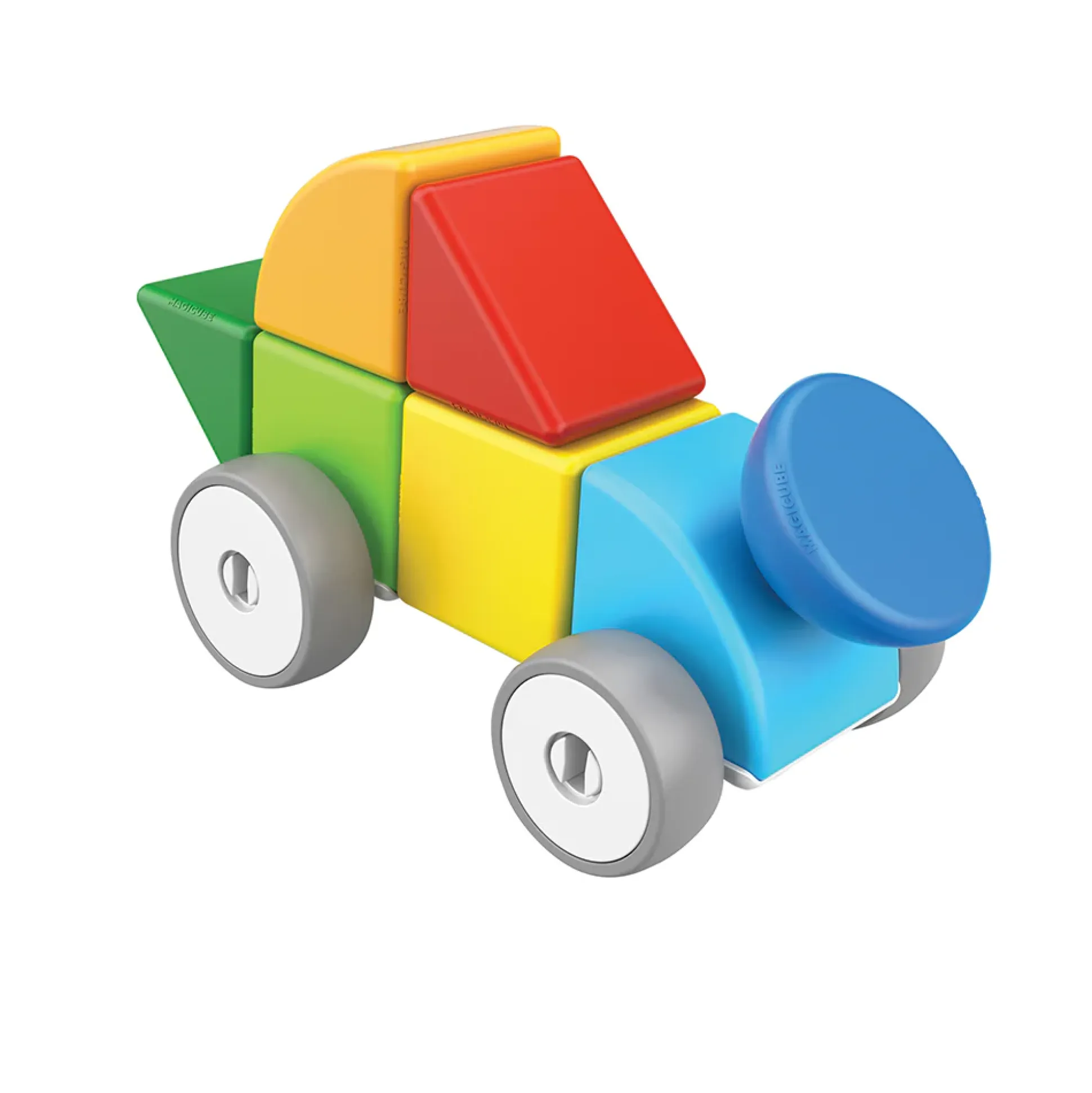 Geomag Magicube™ Magnetic Block Cars | 13-Piece STEM Building Set
