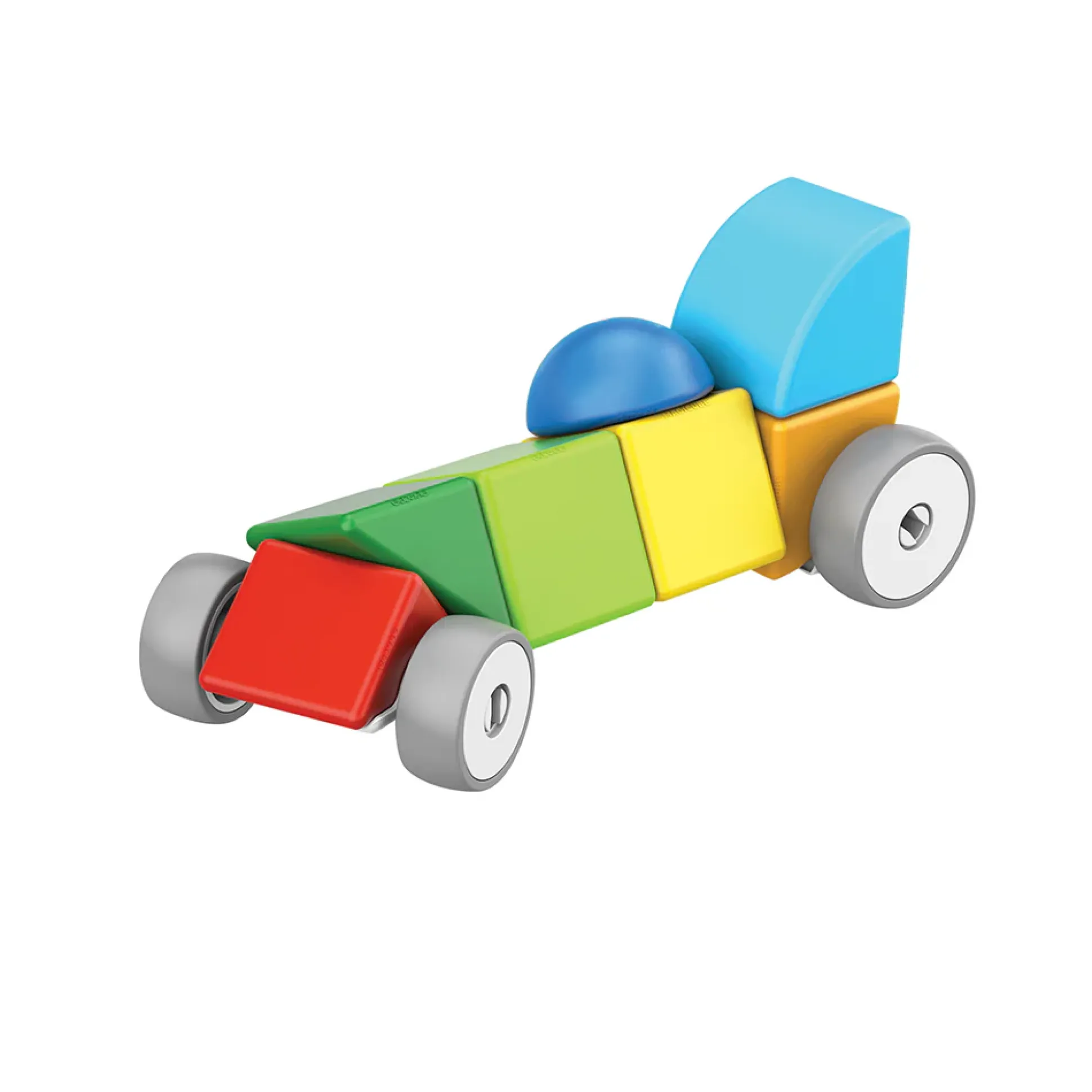 Geomag Magicube™ Magnetic Block Cars | 13-Piece STEM Building Set