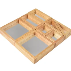 Geometric Mirrored Building Blocks | 8-Piece Hardwood Set