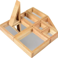 Geometric Mirrored Building Blocks | 8-Piece Hardwood Set
