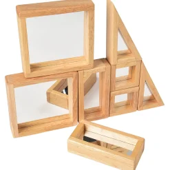 Geometric Mirrored Building Blocks | 8-Piece Hardwood Set
