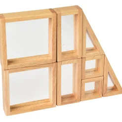 Geometric Mirrored Building Blocks | 8-Piece Hardwood Set