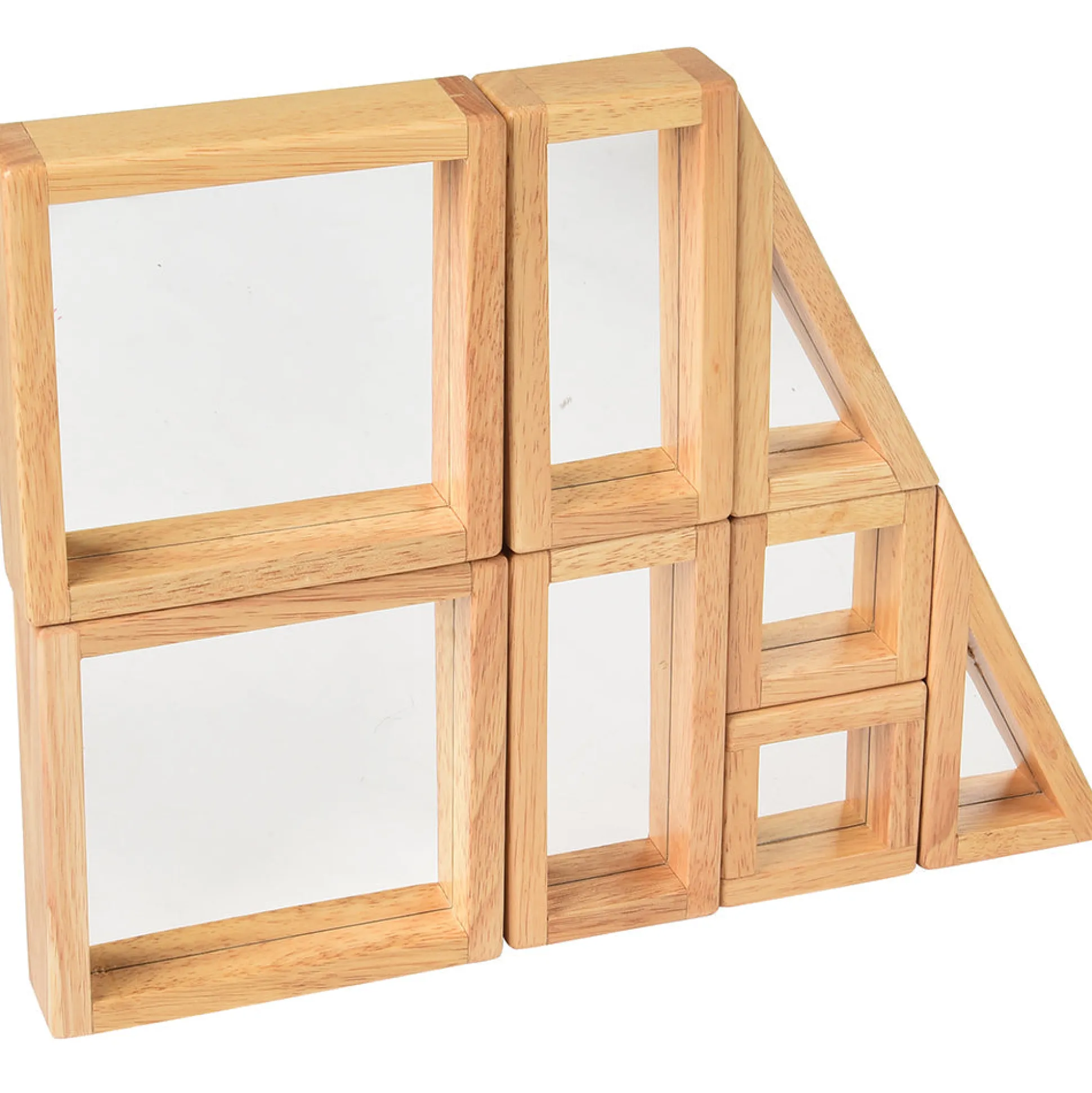 Geometric Mirrored Building Blocks | 8-Piece Hardwood Set