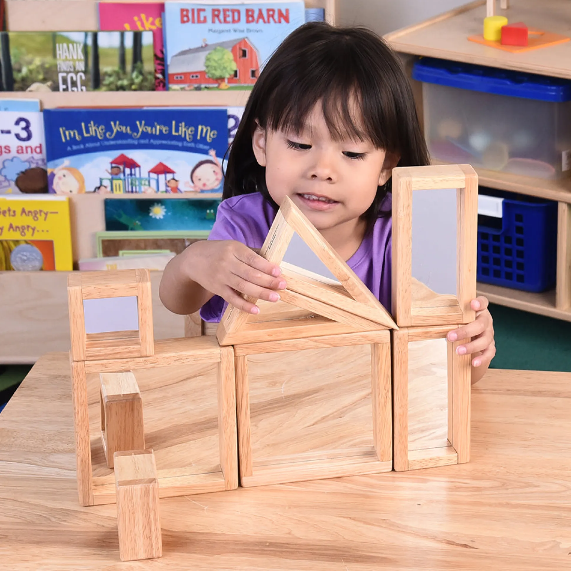 Geometric Mirrored Building Blocks | 8-Piece Hardwood Set