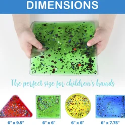 Glitter Gel Shapes | 4-Pack Sensory Tactile Fidget Set