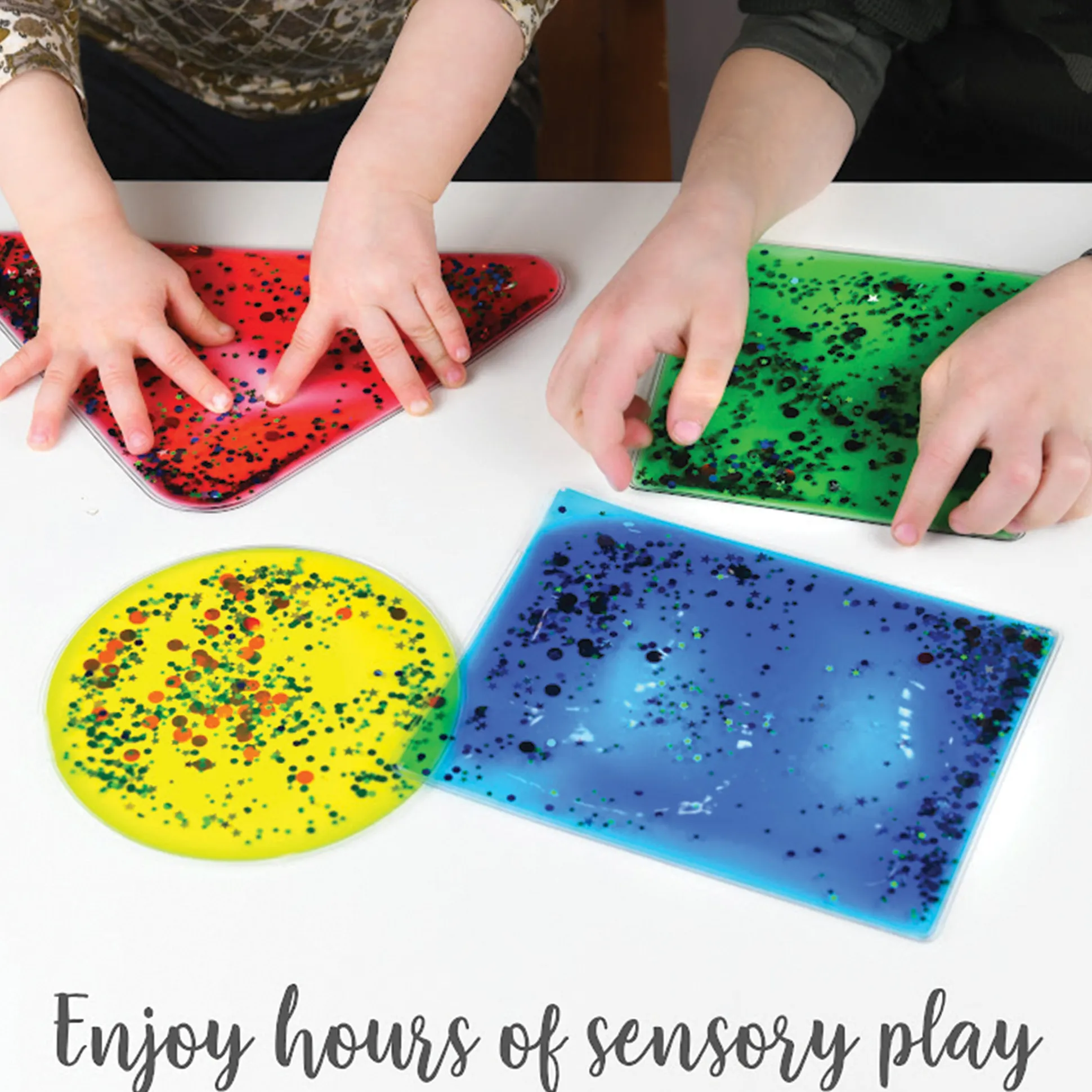 Glitter Gel Shapes | 4-Pack Sensory Tactile Fidget Set