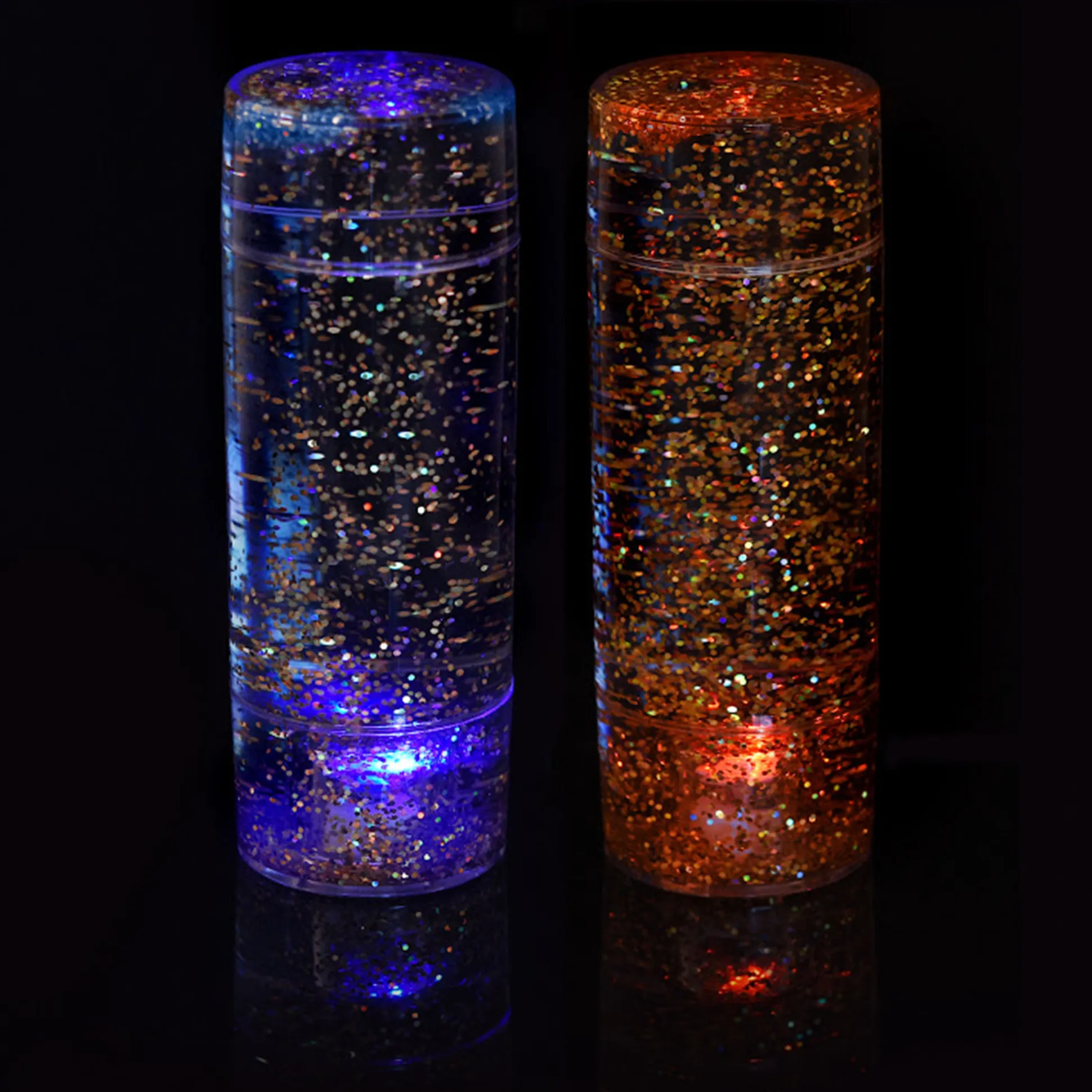 Glitter LED Calm Down Jars | 2-Pack Sensory Glitter Lights
