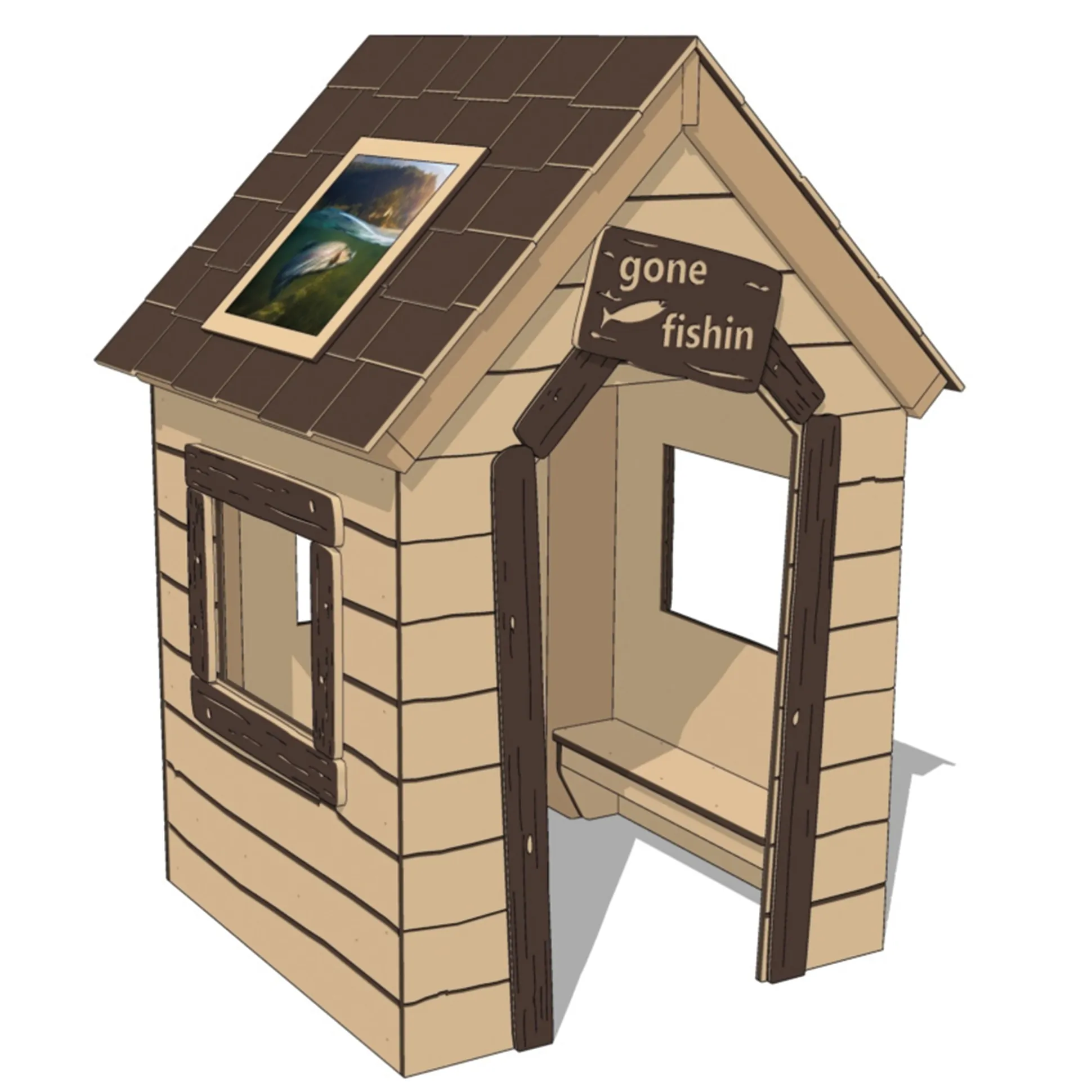 Gone Fishin Cabin | Toddler Playground Playhouse for Ages 18 Months-5 Years