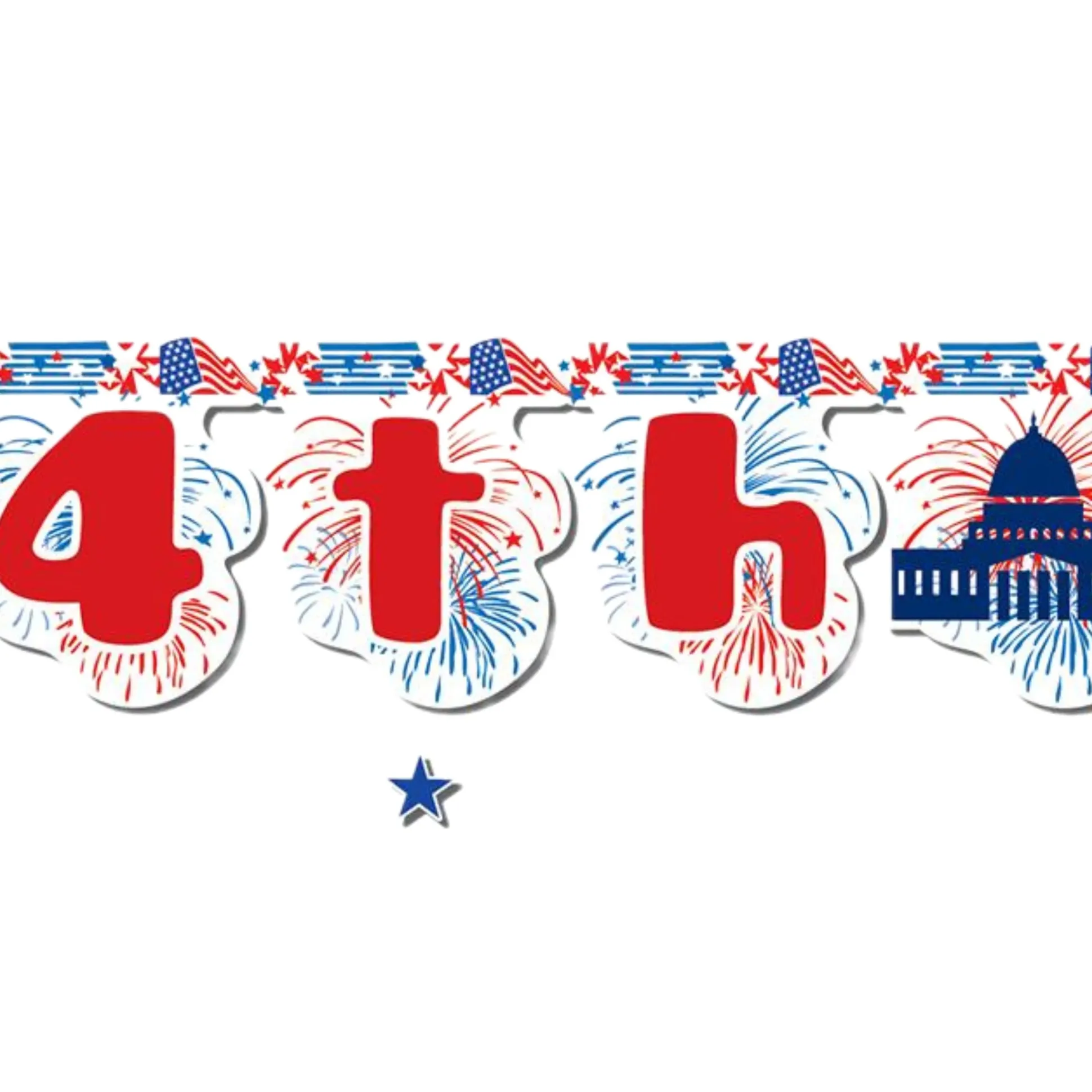 Happy 4th of July Classroom Banner Decoration
