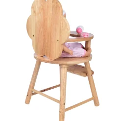 Hardwood Doll High Chair with Scalloped Back
