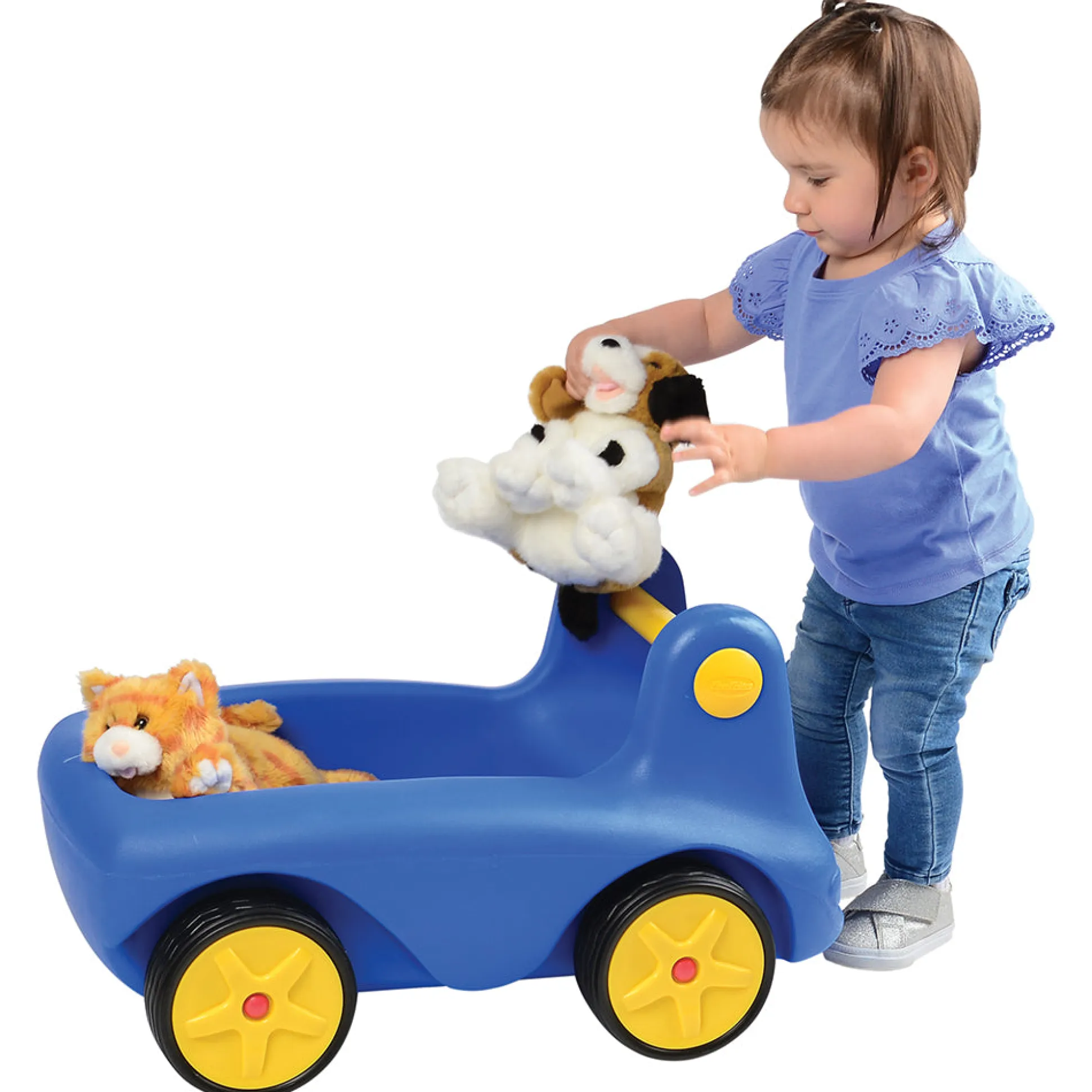 Heavy-Duty Low-Profile Toddler Big Blue Wagon | Perfect for Indoor & Outdoor Play