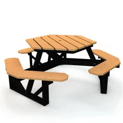 Hex Table - ADA with 2 bench seats