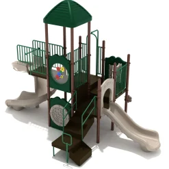 Hoosier Nest Multi-Slide Playground Set | Spiral Slide, Activity Panels & Ball Maze for Ages 2–12
