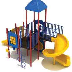 Hoosier Nest Multi-Slide Playground Set | Spiral Slide, Activity Panels & Ball Maze for Ages 2–12