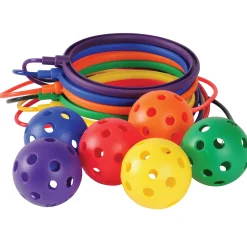 Hop & Skip Ankle Hoops Activity 6-Piece Set | Gross Motor Skipping Toy with Ball