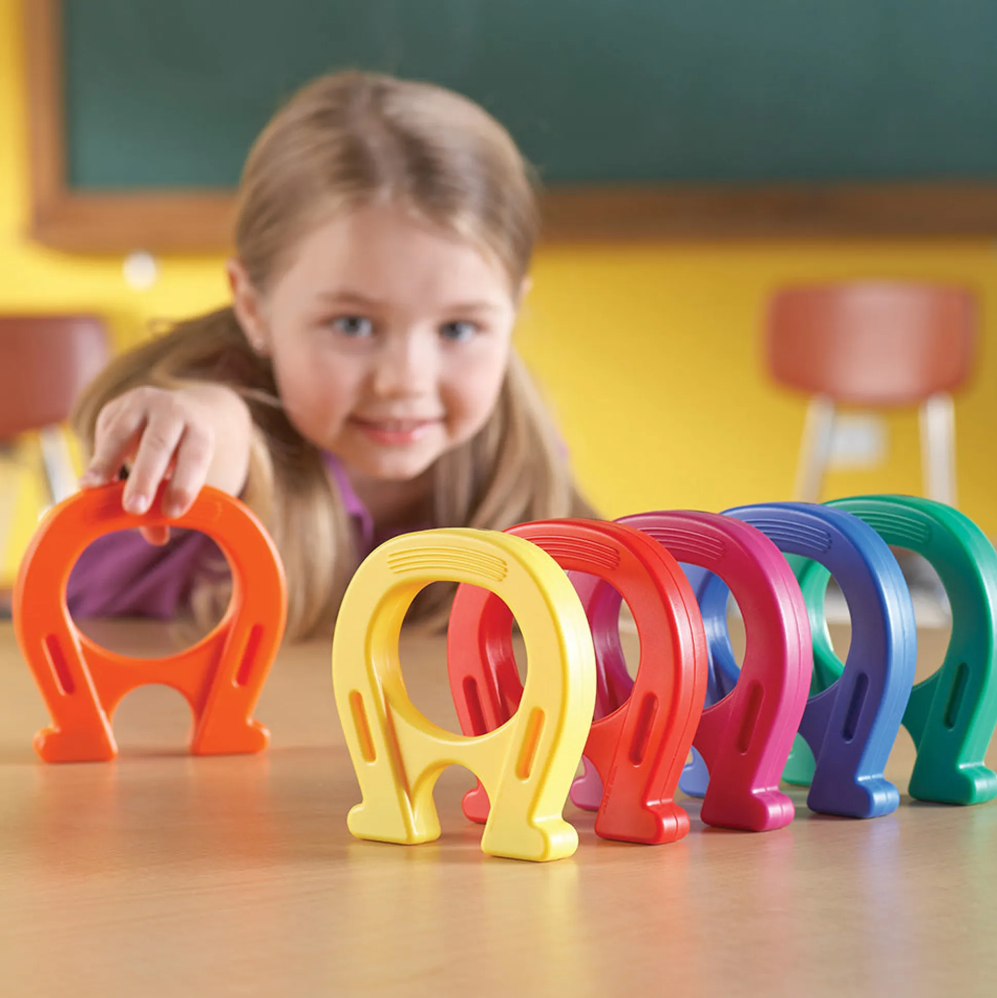Horseshoe Magnets | Set of 6 Child-Sized Rainbow Magnets