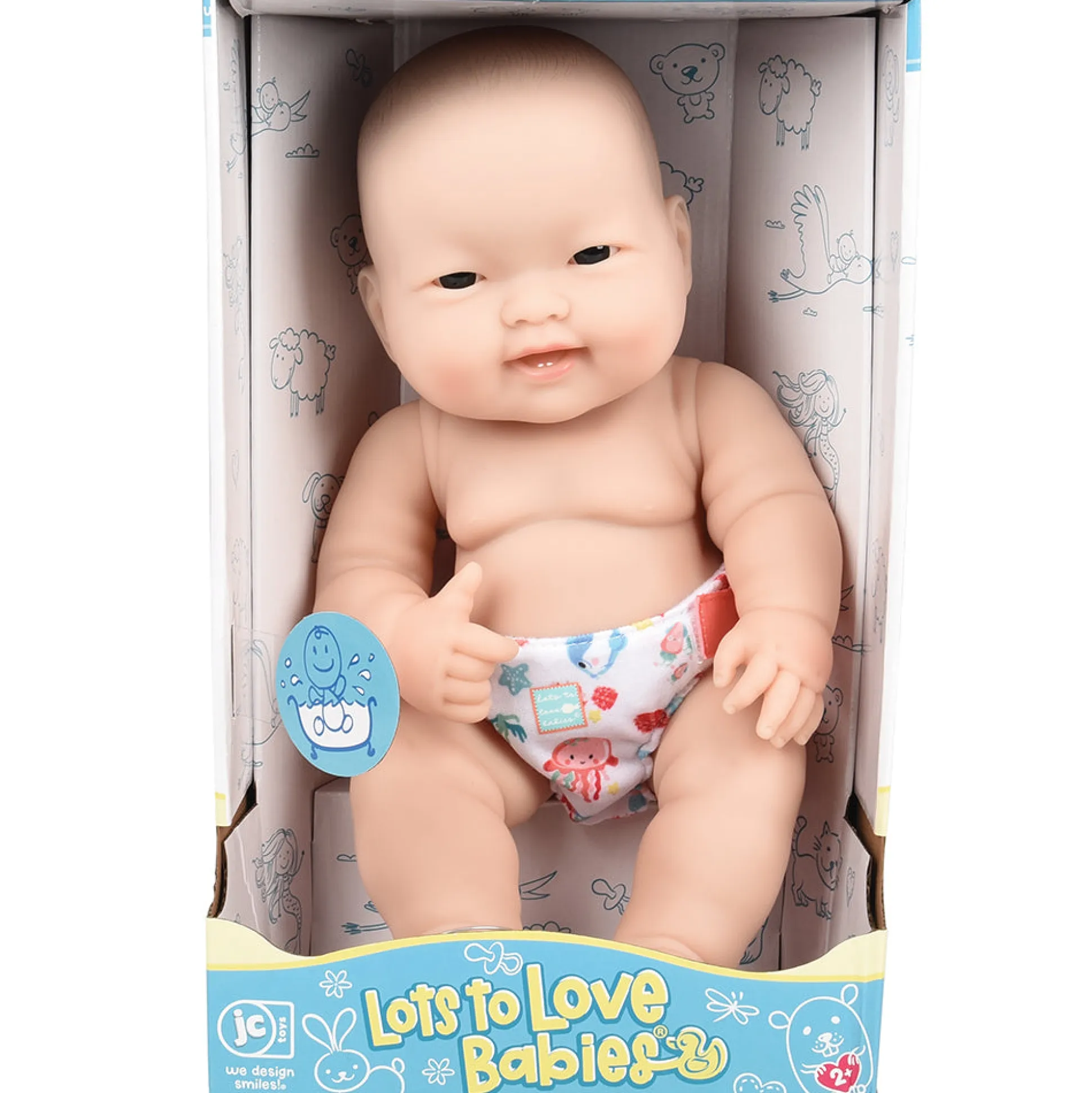 Huggable 14" Asian Baby Doll | Soft Vinyl with Detailed Features