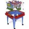 Indoor/Outdoor 4-Sided Clear Art Easel with Drying Rack and Locking Casters