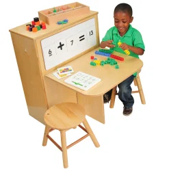 2-in-1 Learning Center with Stools and Dry-Erase Board