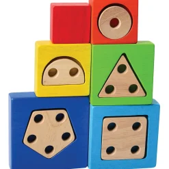 4 in 1 Rainbow Stacking Set | Wooden Stacking, Lacing & Early Math Learning Toy