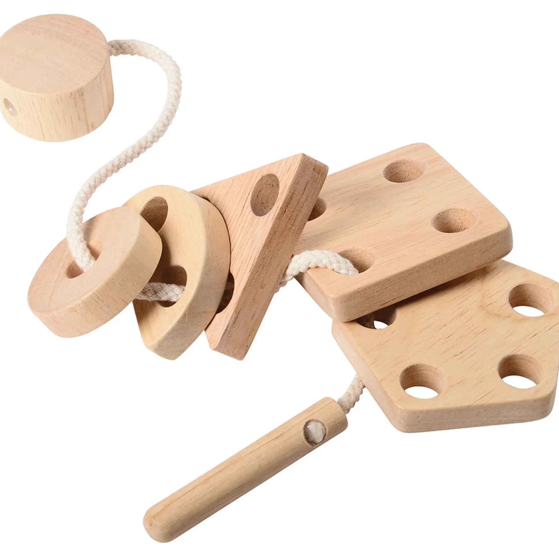 4 in 1 Rainbow Stacking Set | Wooden Stacking, Lacing & Early Math Learning Toy