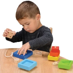 4 in 1 Rainbow Stacking Set | Wooden Stacking, Lacing & Early Math Learning Toy