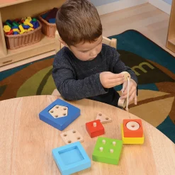 4 in 1 Rainbow Stacking Set | Wooden Stacking, Lacing & Early Math Learning Toy