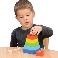 4 in 1 Rainbow Stacking Set | Wooden Stacking, Lacing & Early Math Learning Toy