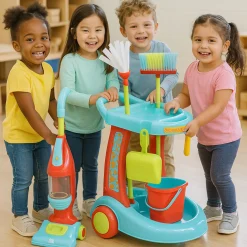 Interactive Kids Cleaning Set with Sound & Motion | Pretend Play Chores 3+