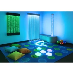 Interactive Round LED Floor Tiles | 4-Piece Rechargeable Sensory Light Set