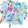 Jumbo Foam Peg Number Boards 8" x 4" | Counting & Number Recognition Math Toy for Preschool | 10 Boards + Pegs