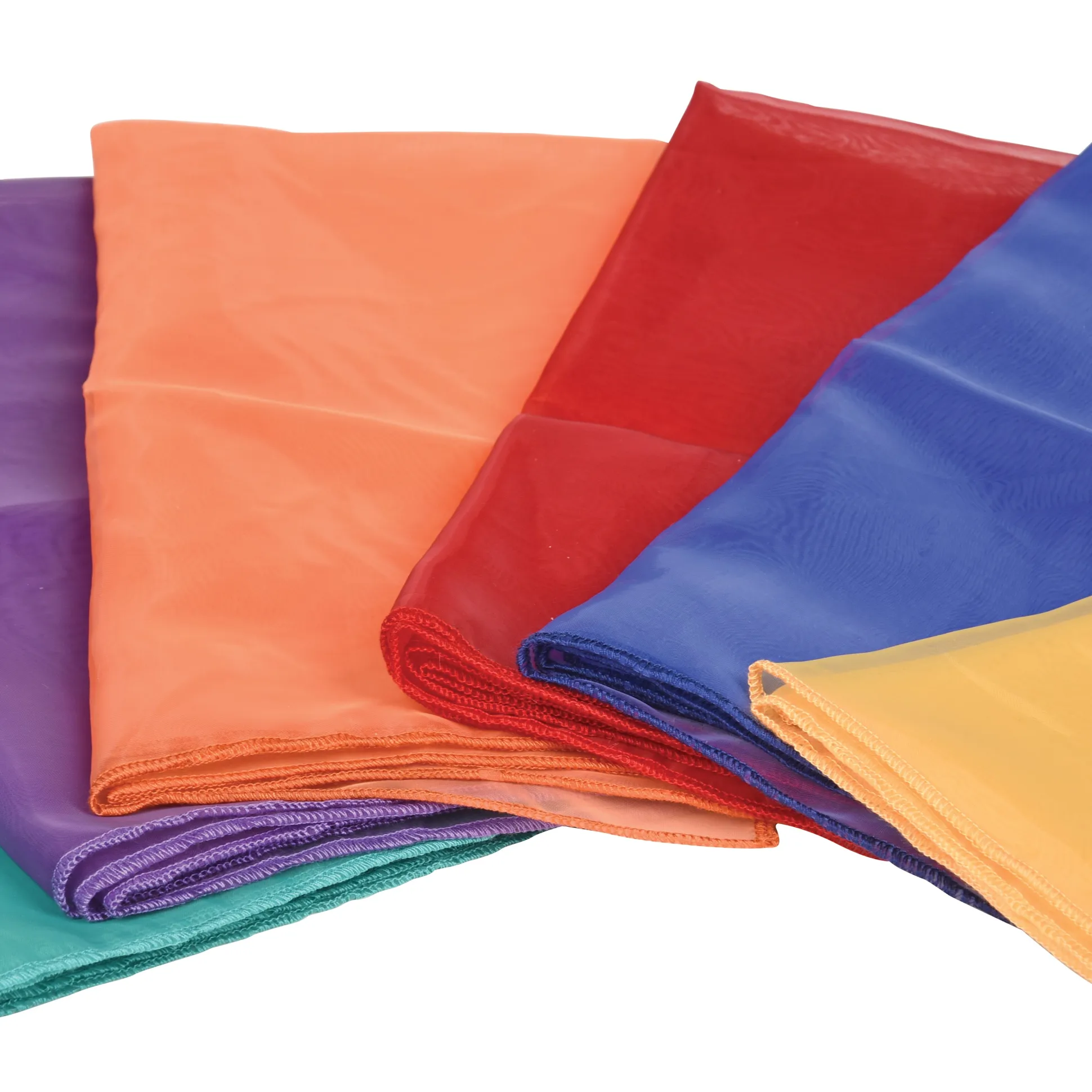 Jumbo Rainbow Play Scarves | Set of 6 Vibrant 27" Nylon Squares