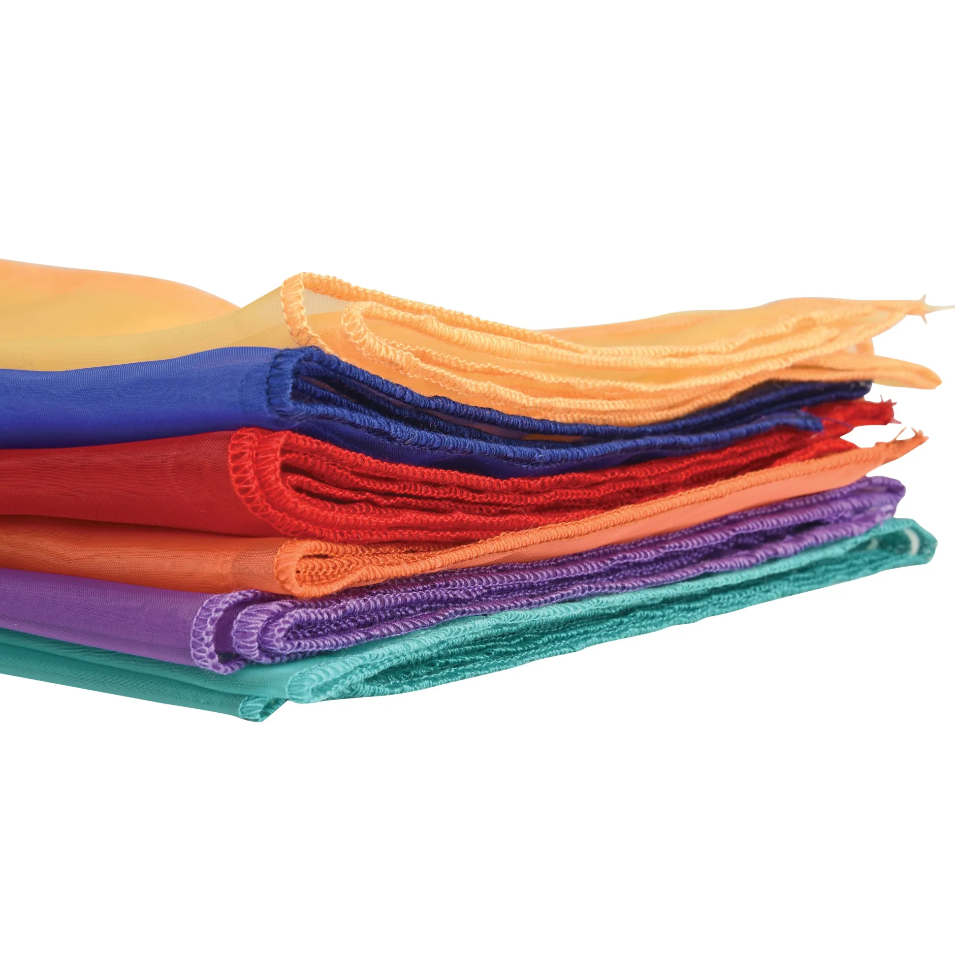 Jumbo Rainbow Play Scarves | Set of 6 Vibrant 27" Nylon Squares