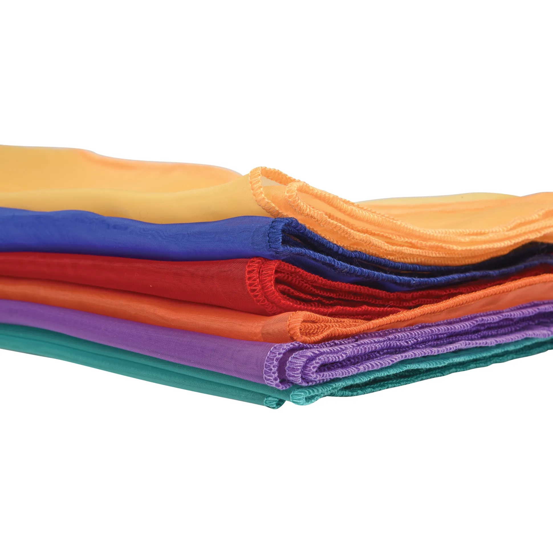 Jumbo Rainbow Play Scarves | Set of 6 Vibrant 27" Nylon Squares